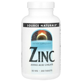 Source Naturals, Цинк, 50 mg, 250 таблетки