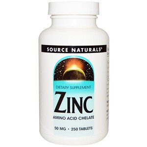 Отзывы о Сорс Начэралс, Zinc, 50 mg, 250 Tablets