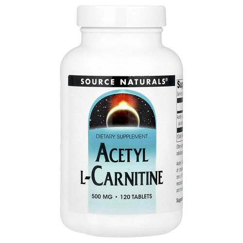 Source Naturals, アセチルL-カルニチン, 500 mg, 120タブレット