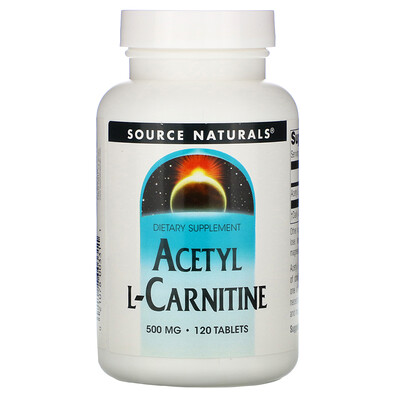 Source Naturals Ацетил L-карнитин, 500 мг, 120 таблеток