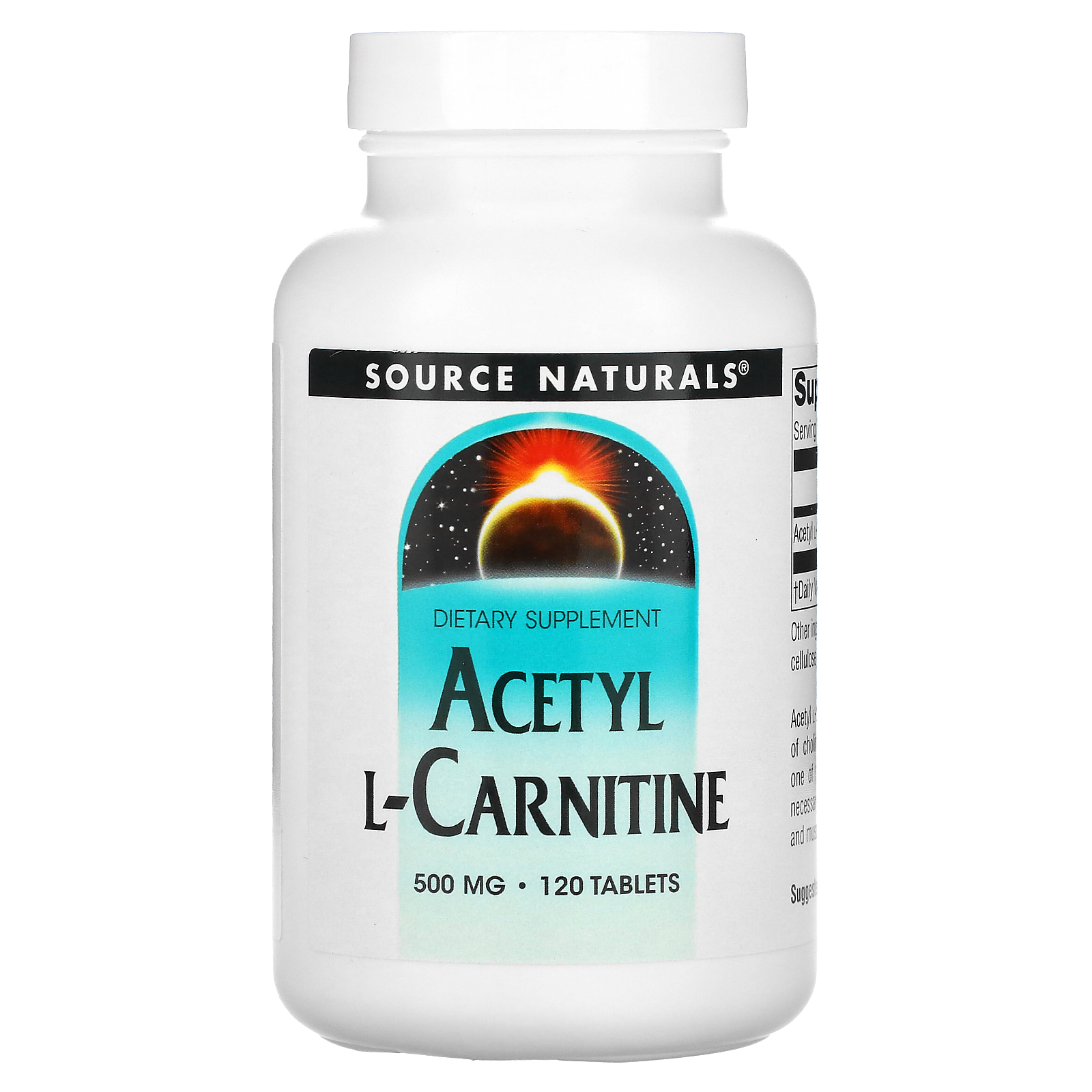 Source Naturals, Acetyl LCarnitine, 500 mg, 120 Tablets