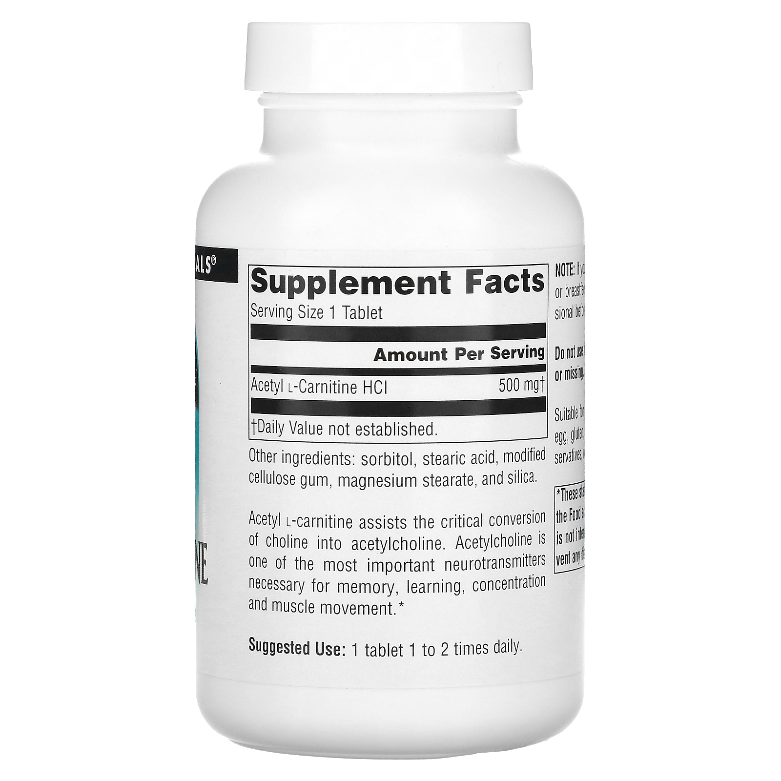 Source Naturals, Acetyl LCarnitine, 500 mg, 120 Tablets