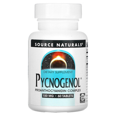 

Source Naturals пикногенол, 100 мг, 60 таблеток