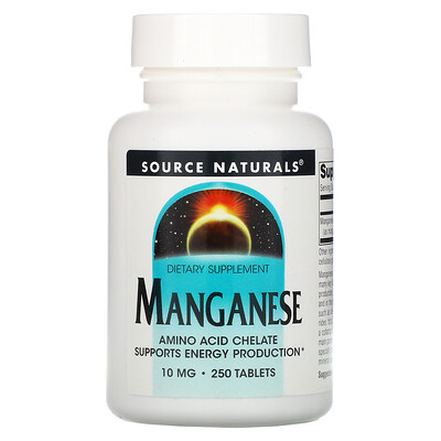 Source Naturals Марганец, 10 мг, 250 таблеток