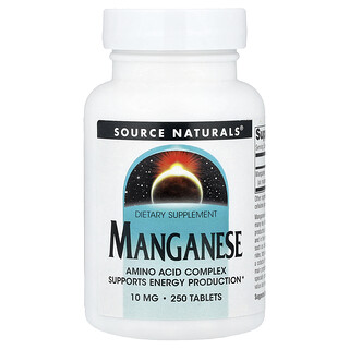 Source Naturals, Manganeso, 10 mg, 250 comprimidos