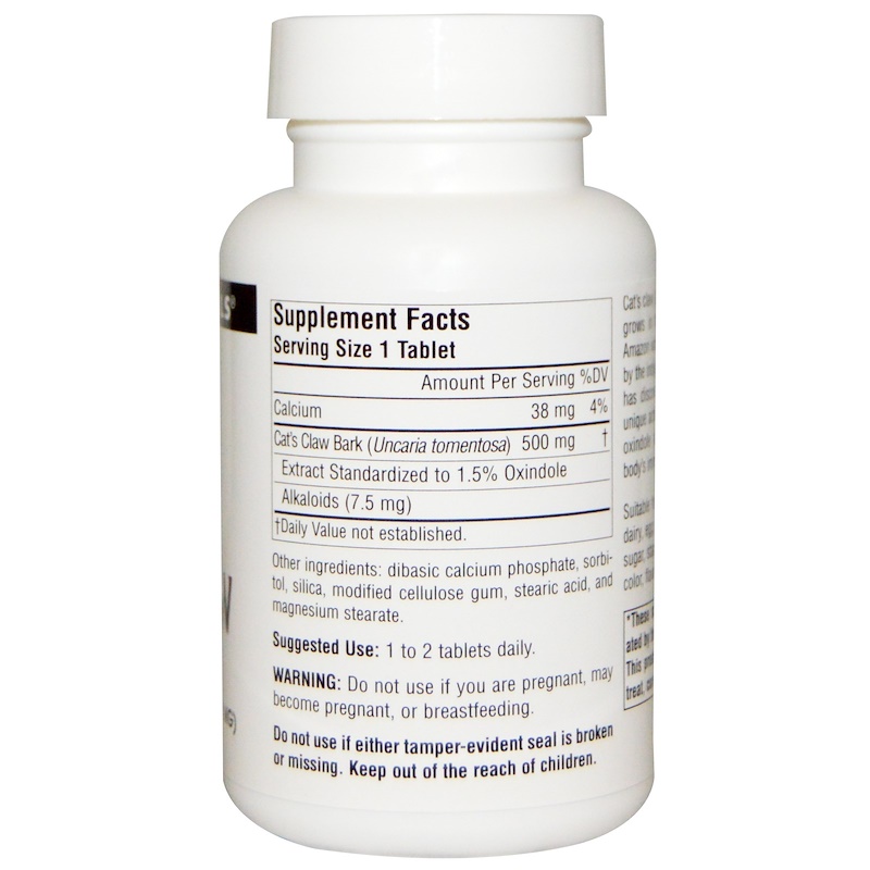 Source Naturals, Cat's Claw, 500 mg, 120 Tablets iHerb