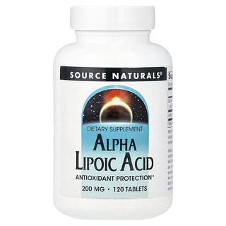 Source Naturals, альфа-ліпоєва кислота, 200 мг, 120 таблеток