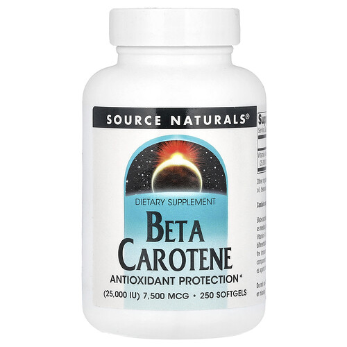 Source Naturals, Betacarotin, 7.500 mcg (25.000 IU), 250 Weichkapseln
