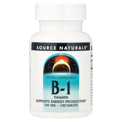 Source Naturals, Vitamina B1, Tiamina, 100 comprimidos