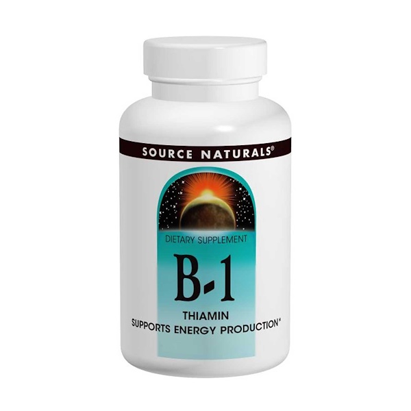 Source Naturals, Витамин B-1, тиамин, 100 мг, 100 таблеток