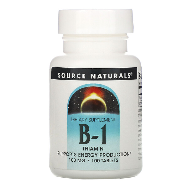 Source Naturals, B-1, Thiamin, 100 Mg, 100 Tablets - IHerb