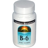 Source Naturals, B-6, 100 мг, 250 таблеток отзывы
