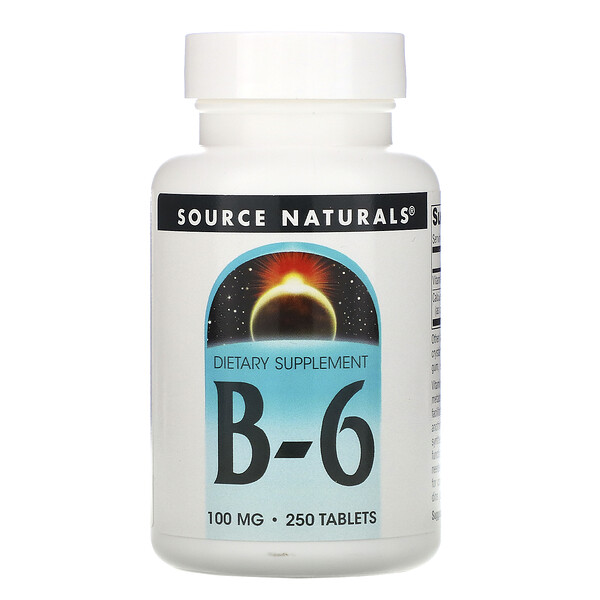 Source Naturals, B-6, 100 Mg, 250 Tablets - IHerb