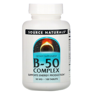 Source Naturals Комплекс B-50, 50 мг, 100 таблеток