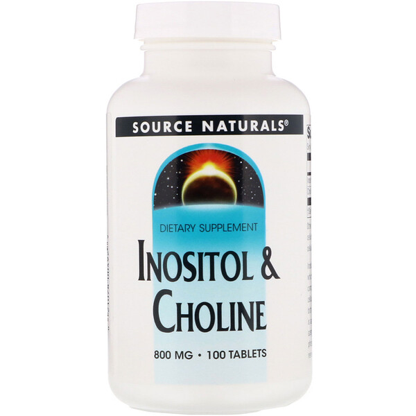 Source Naturals, Inositol & Choline, 800 мг, 100 таблеток