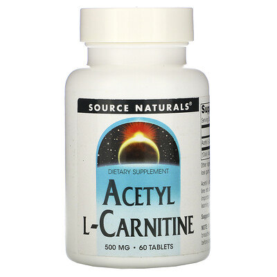 Source Naturals ацетил-L-карнитин, 500 мг, 60 таблеток