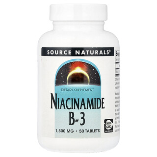 Source Naturals, Niacinamide B-3, Niacinamid B3, 1.500 mg, 50 Tabletten