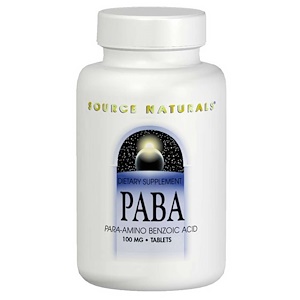 Купить Source Naturals, Парааминобензойная кислота (ПАБК), 100 мг, 250 таблеток  на IHerb