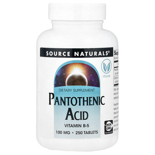 Source Naturals, Pantothensäure, 100 mg, 250 Tabletten