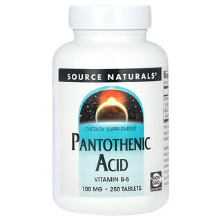 Source Naturals, Ácido pantoténico, 250 comprimidos