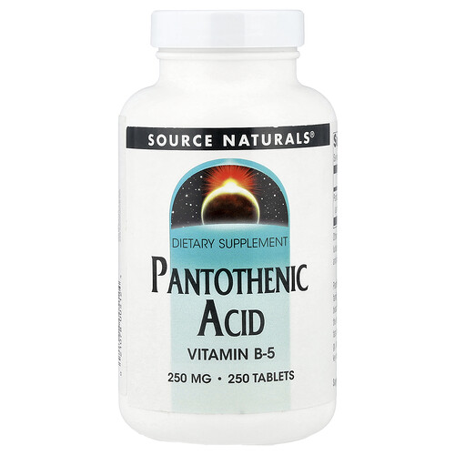 Source Naturals, Pantothenic Acid, Pantothensäure, 250 mg, 250 Tabletten
