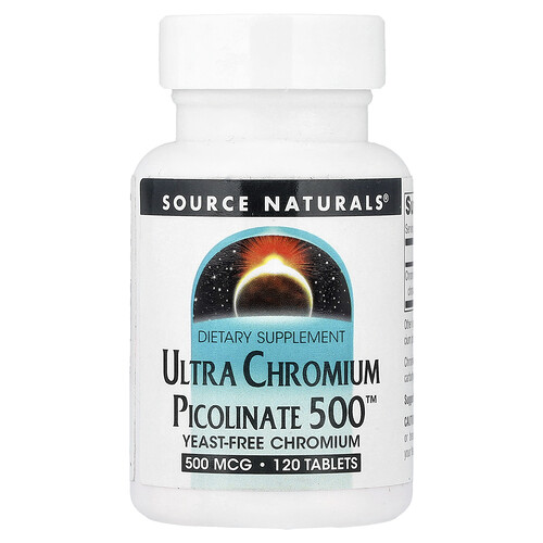 Source Naturals, ウルトラ クロミウム ピコリネート 500™, 500 mcg, タブレット120粒
