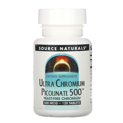 Source Naturals Ультра пиколинат хрома 500, 500 мкг, 120 таблеток