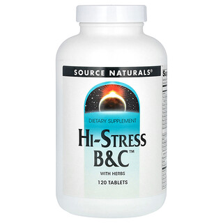 سورس ناتورالز‏, Hi-Stress B & C بالأعشاب ، 120 قرصًا