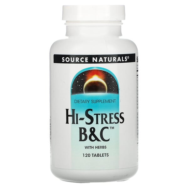 Source Naturals‏, Hi-Stress B&C بالأعشاب، 120 قرصًا