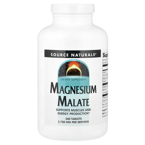 Source Naturals малат магния 360 таблеток (1250 мг в 1 таблетке)