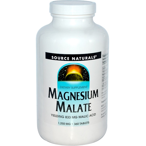 Source Naturals, Magnesium Malate, 1,250 mg, 360 Tablets