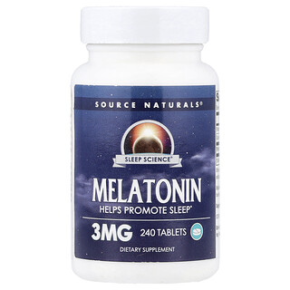 Source Naturals, Sleep Science®, Melatonina, 3 mg, 240 comprimidos