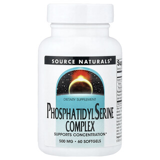 Source Naturals, Complejo de fosfatidilserina, 500 mg, 60 cápsulas blandas