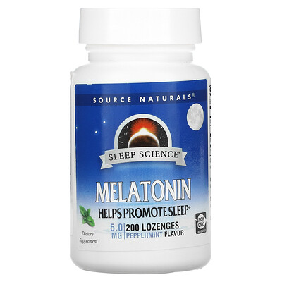 

Source Naturals Melatonin Peppermint 5 mg 200 Lozenges