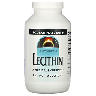 Source Naturals, лецитин, 1200 мг, 200 мягких таблеток