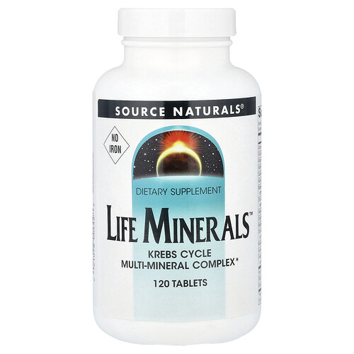 Source Naturals, ライフ ミネラルズ™ (鉄不含), 120タブレット