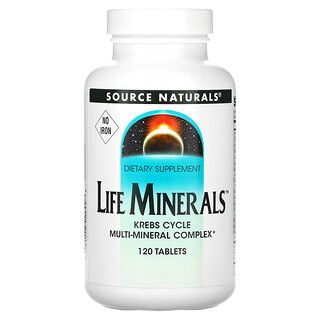 Source Naturals, Minéraux vitaux, sans fer, 120 Comprimés