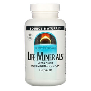 Source Naturals, Life Minerals, Sin Hierro, 120 Tabletas