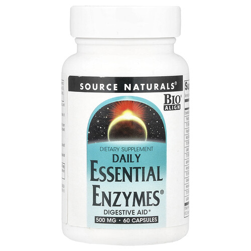 Source Naturals、デイリー エッセンシャル エンザイムス®、500 mg、60粒