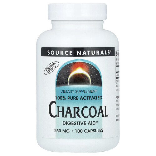 Source Naturals 100% ピュア活性炭 260mg 100粒