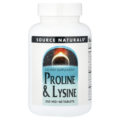 Source Naturals, Prolina y lisina, 60 comprimidos