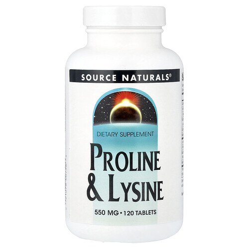 Source Naturals, Proline & Lysine, Prolin und Lysin, 120 Tabletten