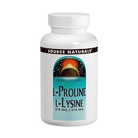 Source Naturals, L-Proline L-Lysine, 275 mg / 275 mg, 120 Tablets ...