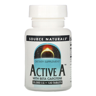 

Source Naturals Active A, 25,000 IU, 120 Таблеток