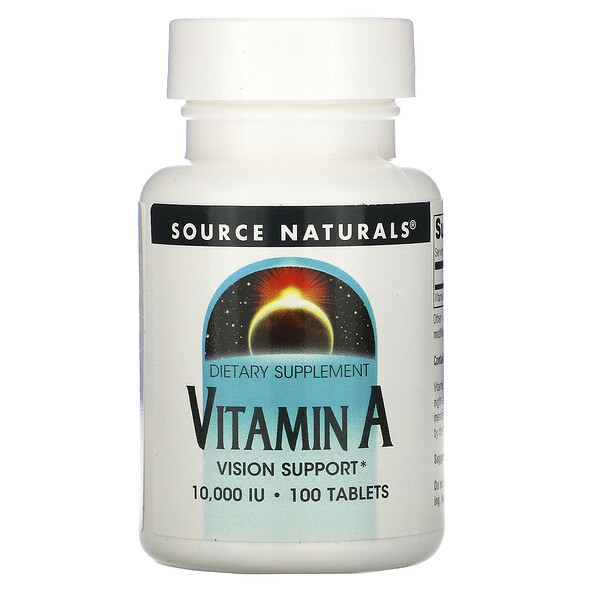 Source Naturals‏, Vitamin A, 10,000 IU, 100 Tablets