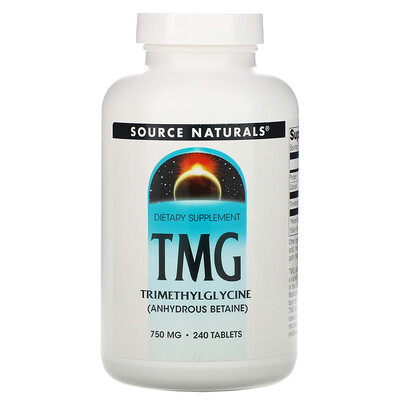 Source Naturals ТМГ, Триметилглицин, 750 мг, 240 таблеток