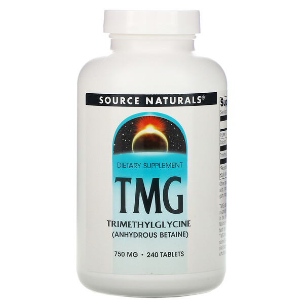 Source Naturals, TMG, Trimetilglicina, 750 Mg, 240 Tabletas - IHerb