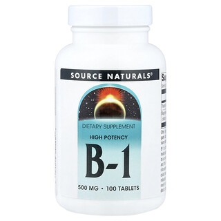 Source Naturals, Vitamin B-1, High Potency , 500 mg, 100 Tablets