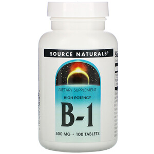 Отзывы о Сорс Начэралс, B-1, High Potency, 500 mg, 100 Tablets