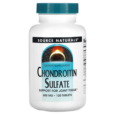 

Source Naturals Хондроитинсульфат, 600 мг, 120 таблеток